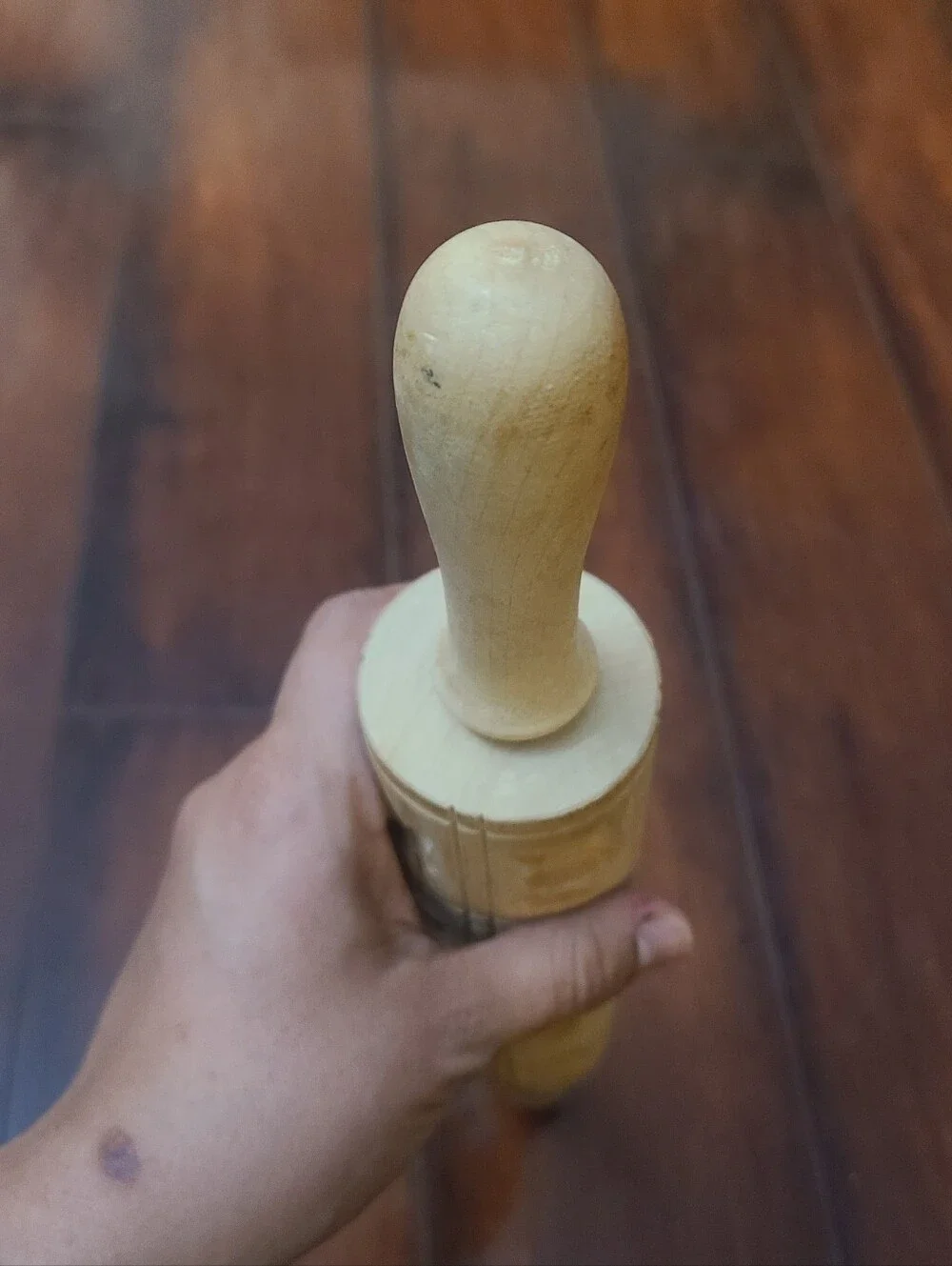 Vintage 12 Square Springerle Wooden Rolling Pin Embossed Cookie Mold Folk Art